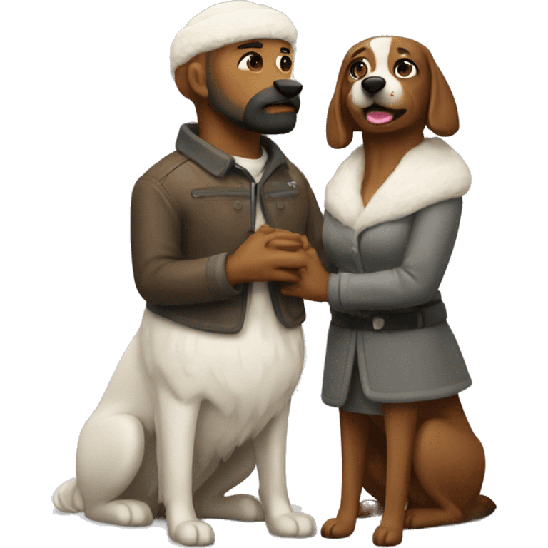 Marriage on a mountain while it’s snowing dogs  emoji