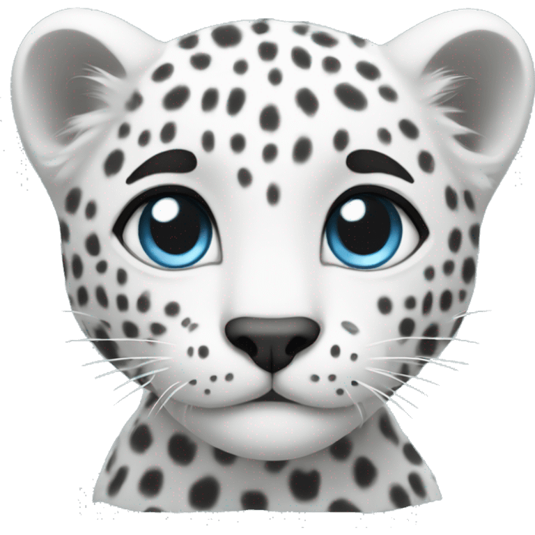 white mini leopard with light blue eyes emoji