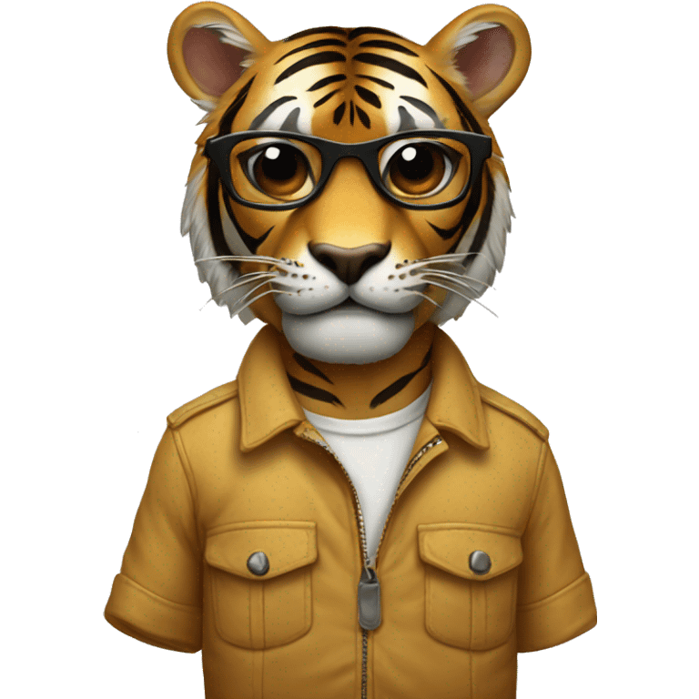 Tigre con gafas  emoji