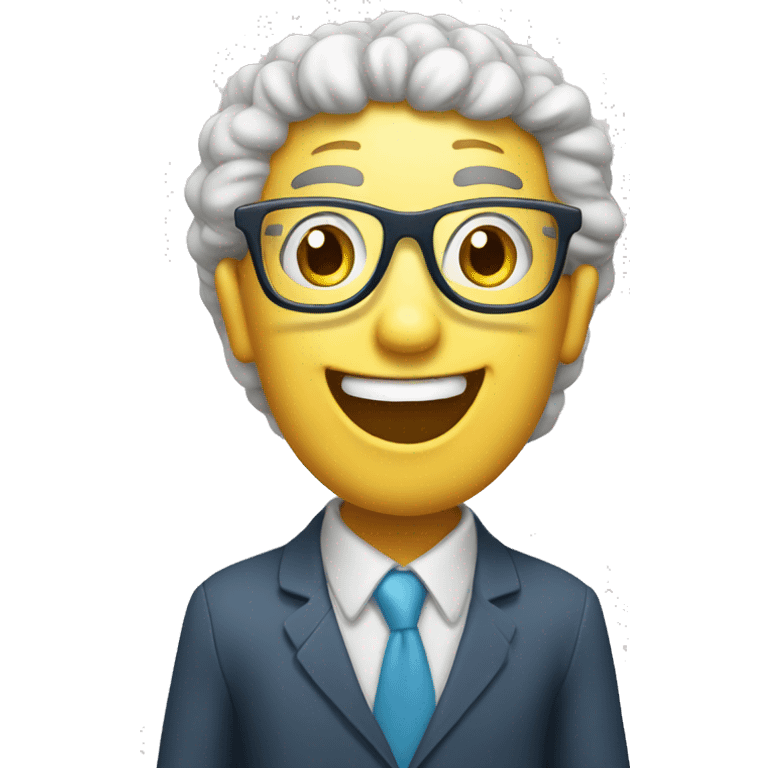 happy brain teaching with glasses emoji