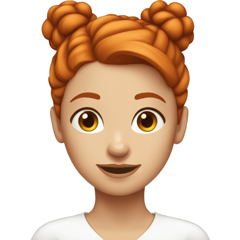 redhead girl with high bun emoji