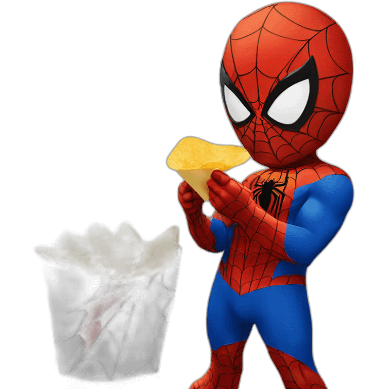 spider man eating chips emoji