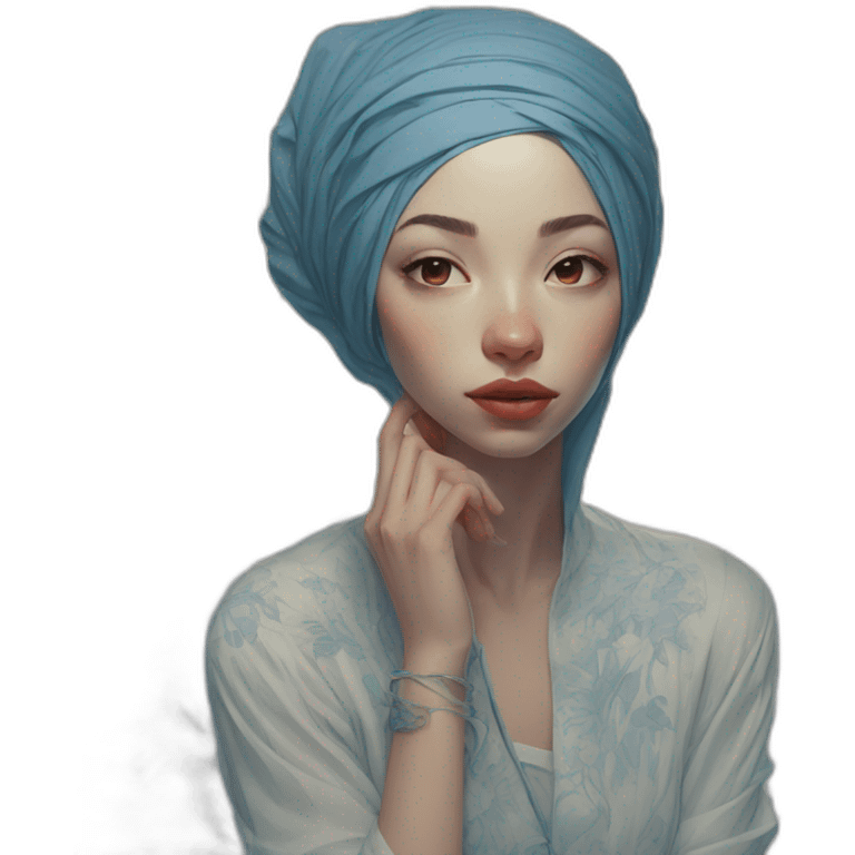 James jean art arabic girl emoji