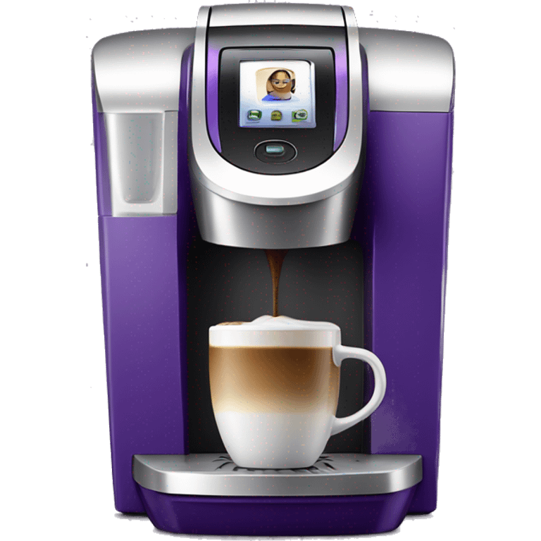 Realistic purple keurig coffee machine emoji