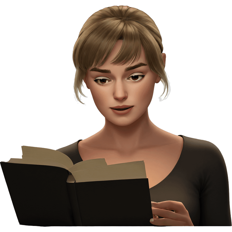 girl reading book in light emoji