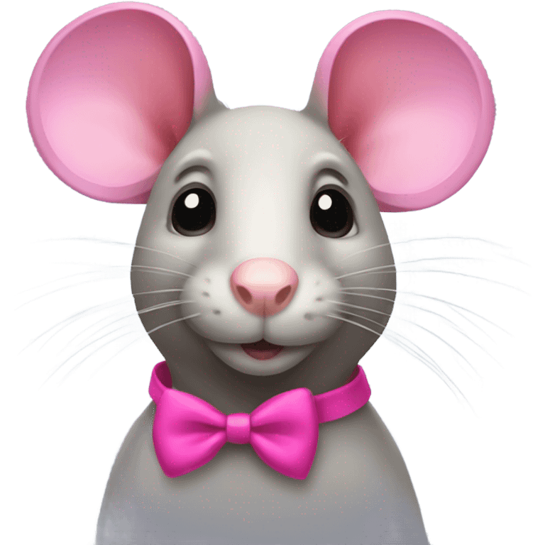 Rat with pink bow emoji