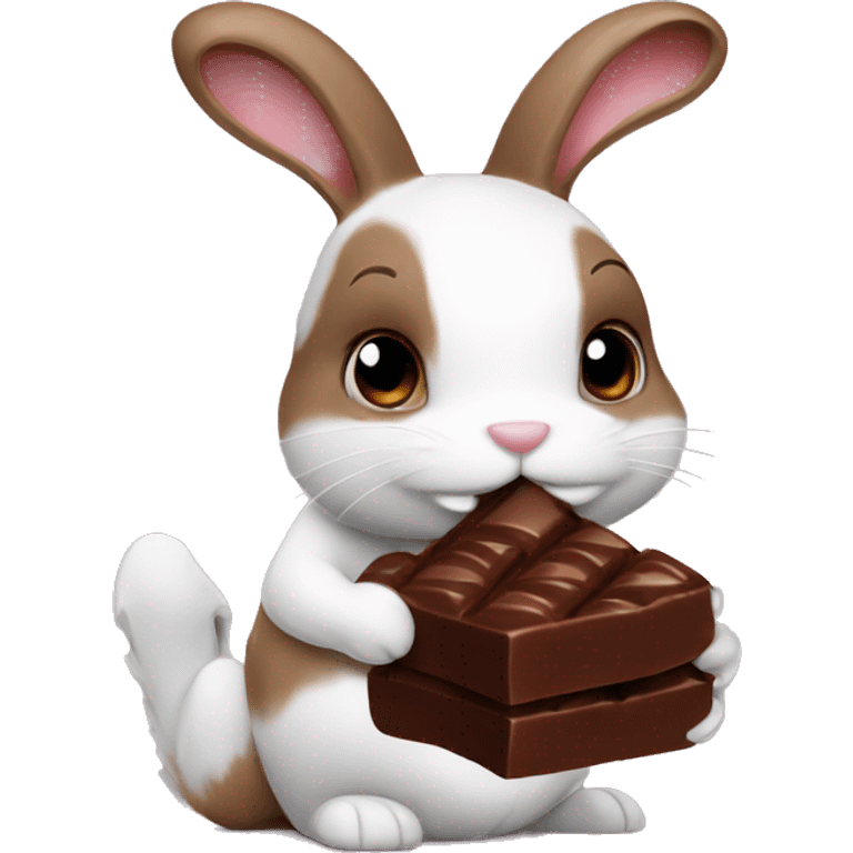 bunny eating chocolate emoji