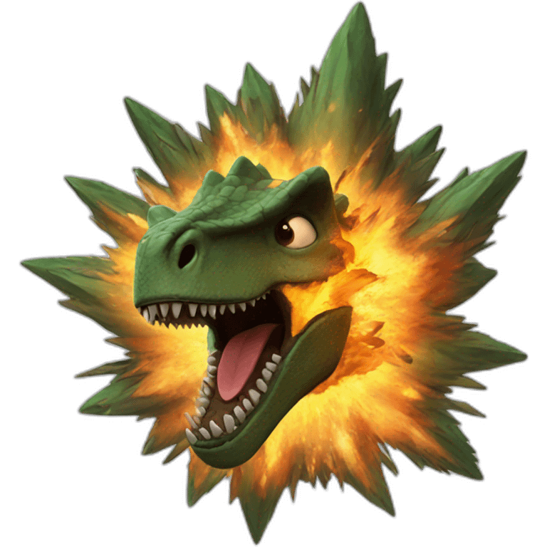 exploding dinosaur emoji