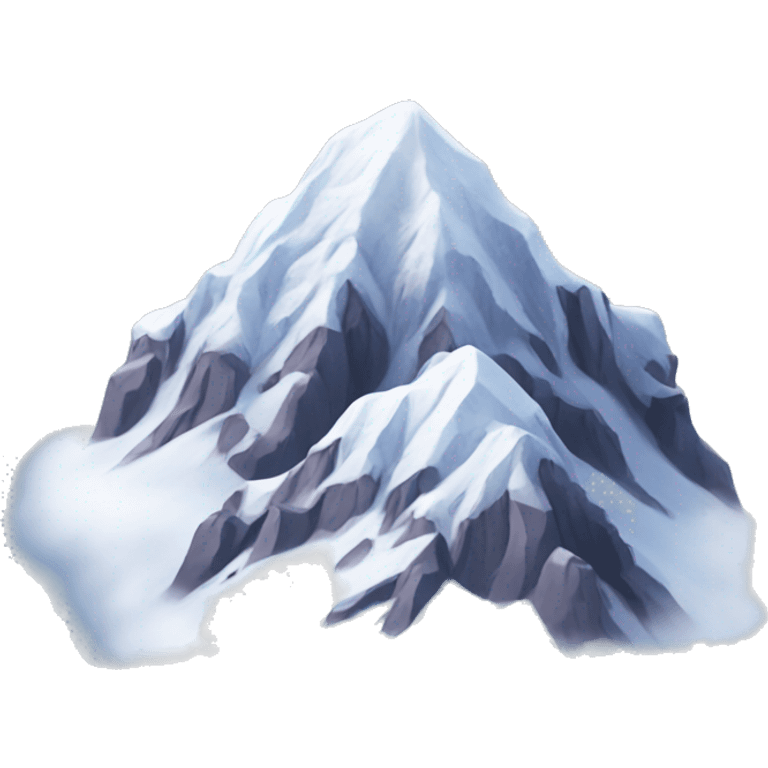 snow capped mountain with three stars emoji