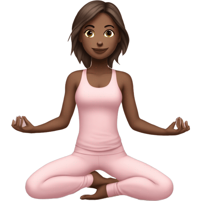 yoga girl light pink clothes brunette  emoji