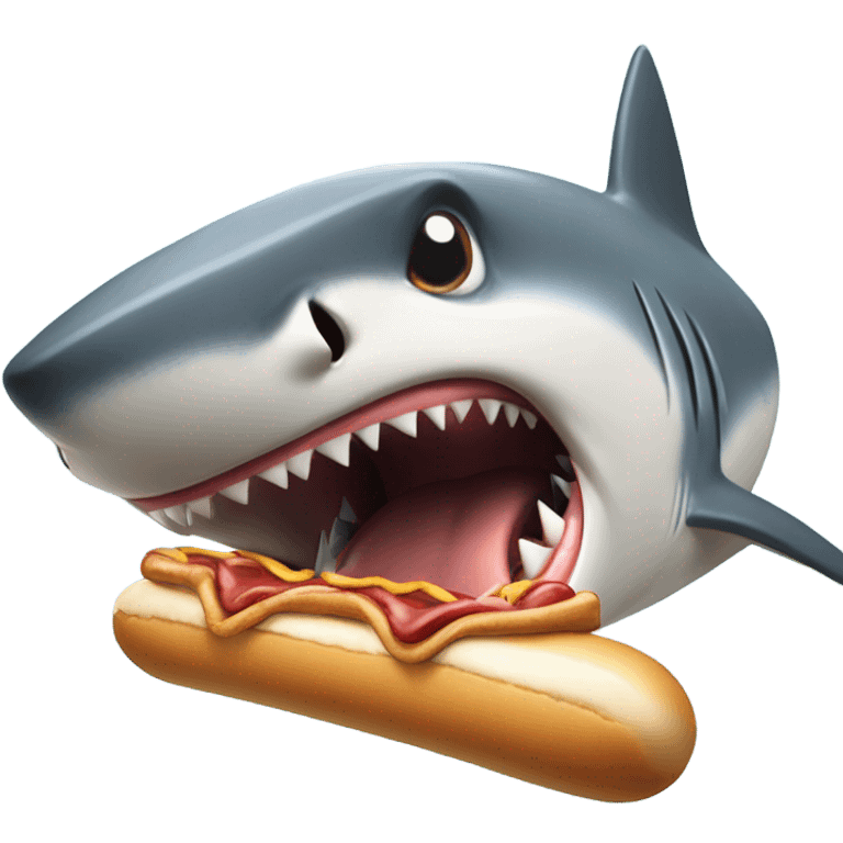 shark eating hotdog  emoji