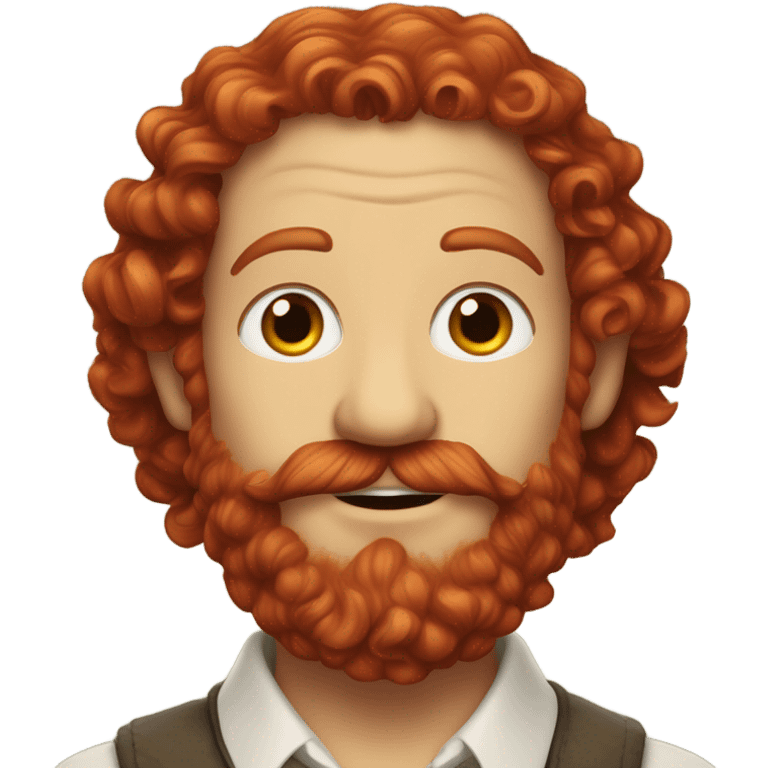 Hobbit with red curly hair and a van dyke beard emoji