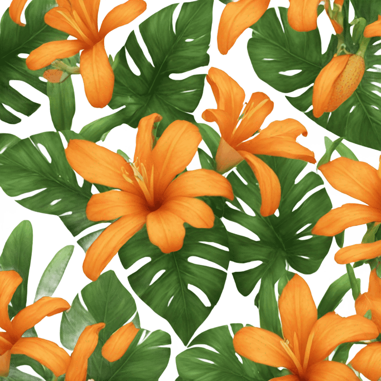 A orange tropical flower  emoji