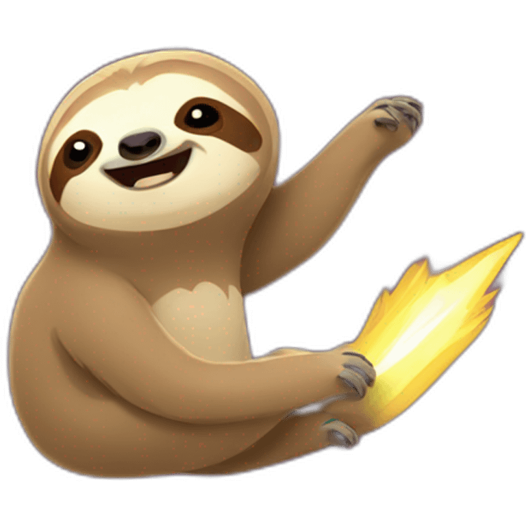 sloth with lighting bolts emoji