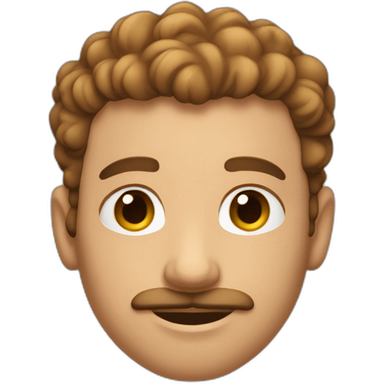 A short haired curly hair man with thin moustache, slightly tanned emoji