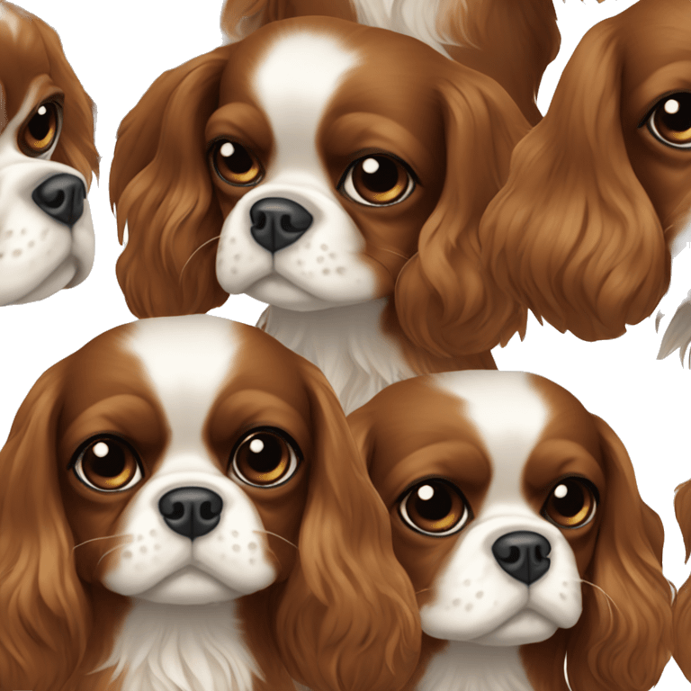 Miniature King Charles spaniel dog all brown hair  emoji