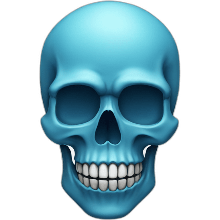 Cold blue skull emoji