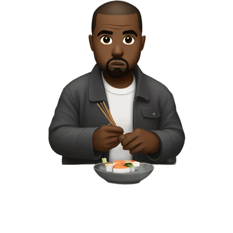 Kanye West eating sushi emoji