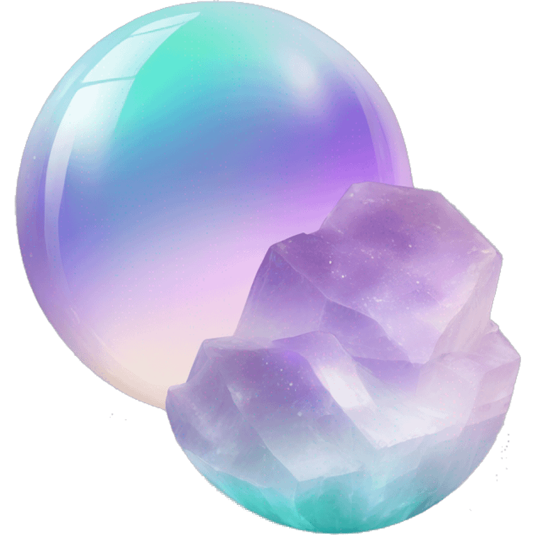 Pastel white iridescent fluorite gradient orb emoji