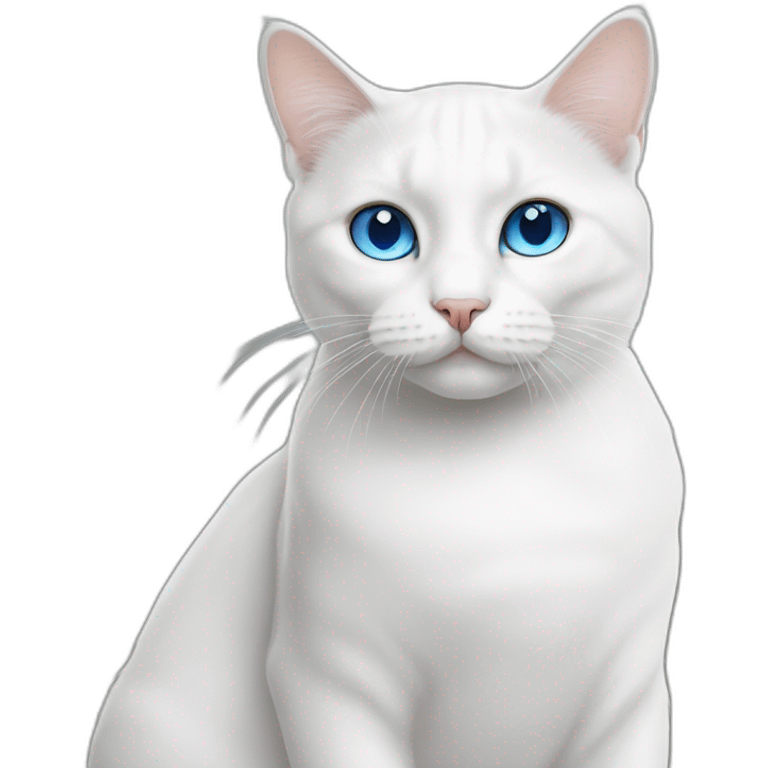 British white cat with blue eyes emoji