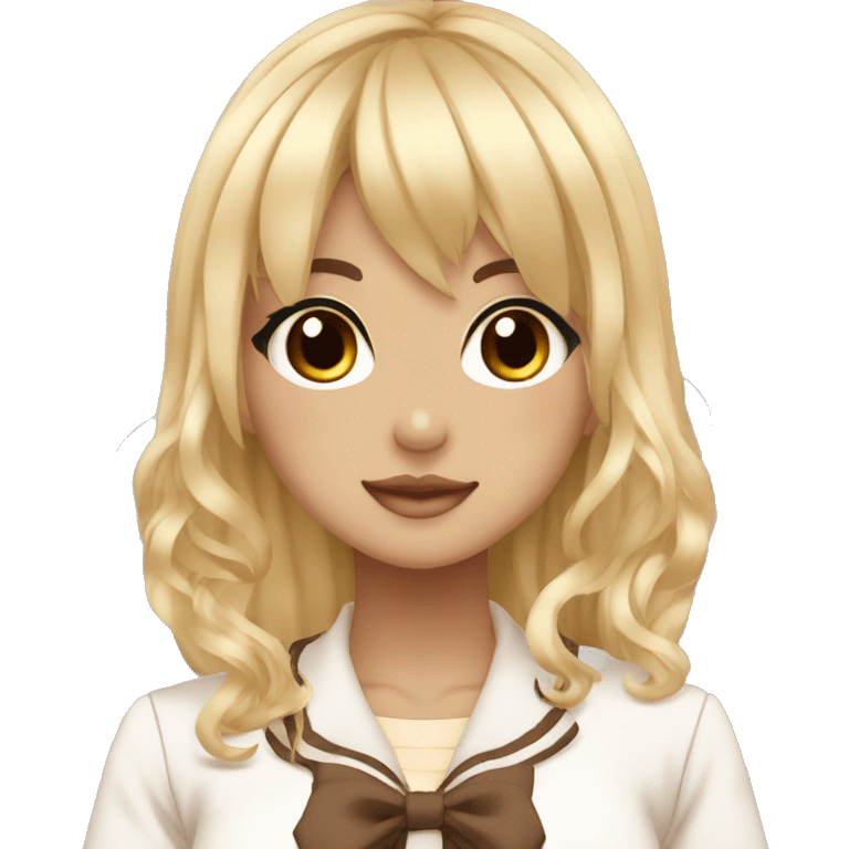 gyaru, kogal, kogyaru, school uniform, blonde hair, dark skin, brown skin emoji