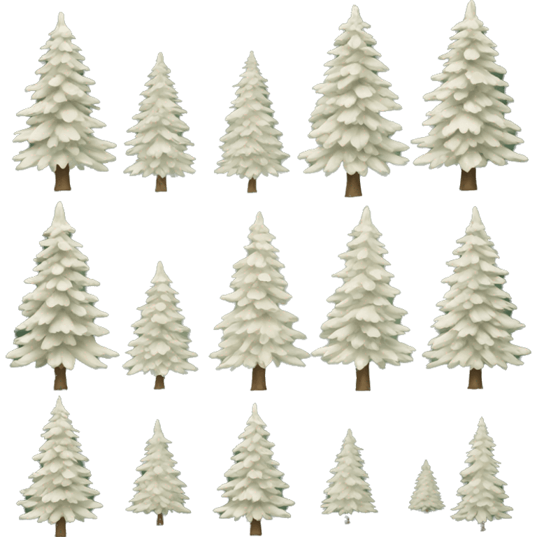 Realistic isolated off white fir christmas tree   emoji