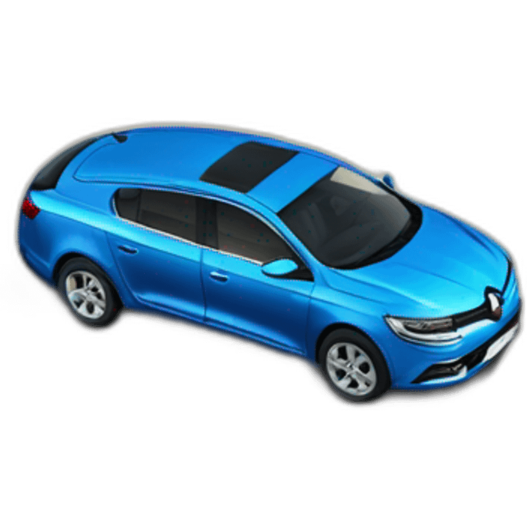 Blue Renault Laguna cliff drop emoji