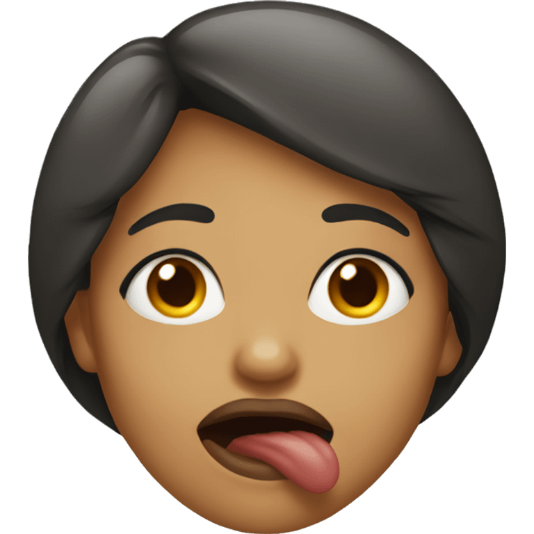 Woman biting on her lip emoji