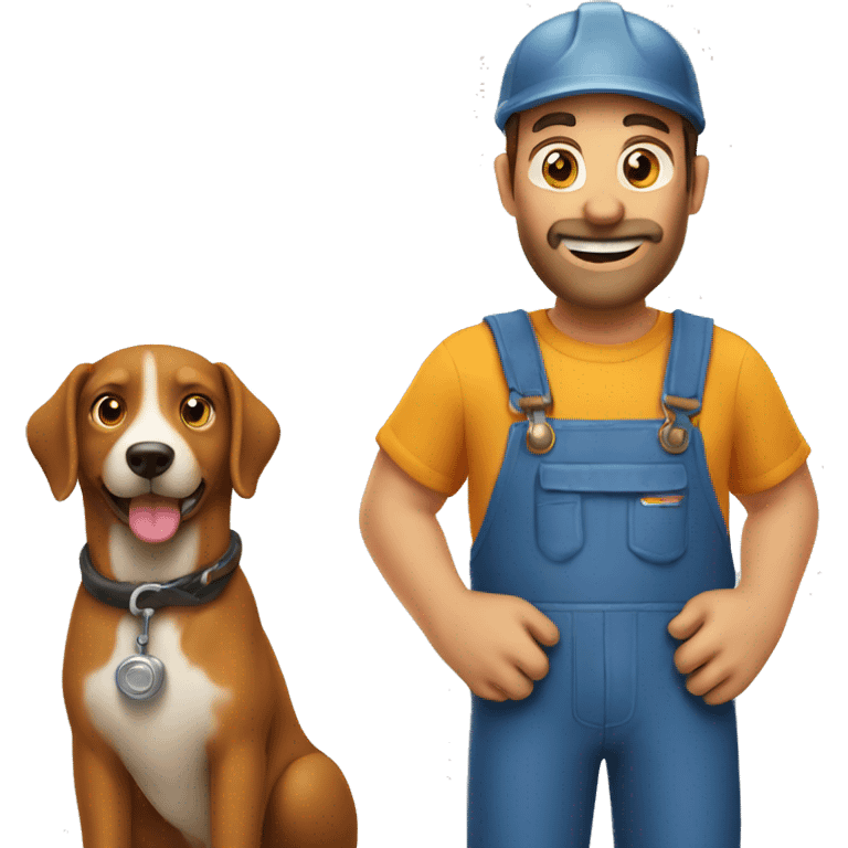 plumber and dog plumber emoji