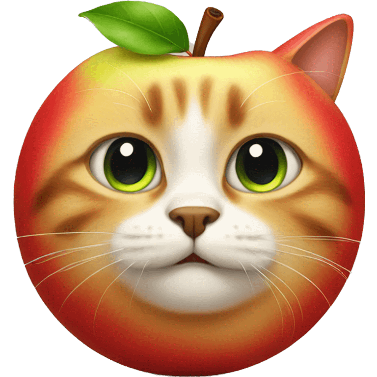 apple with cat's face emoji