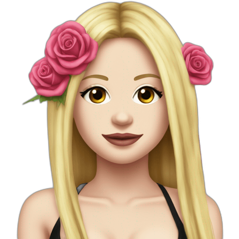 Avril Lavigne bikini rose emoji