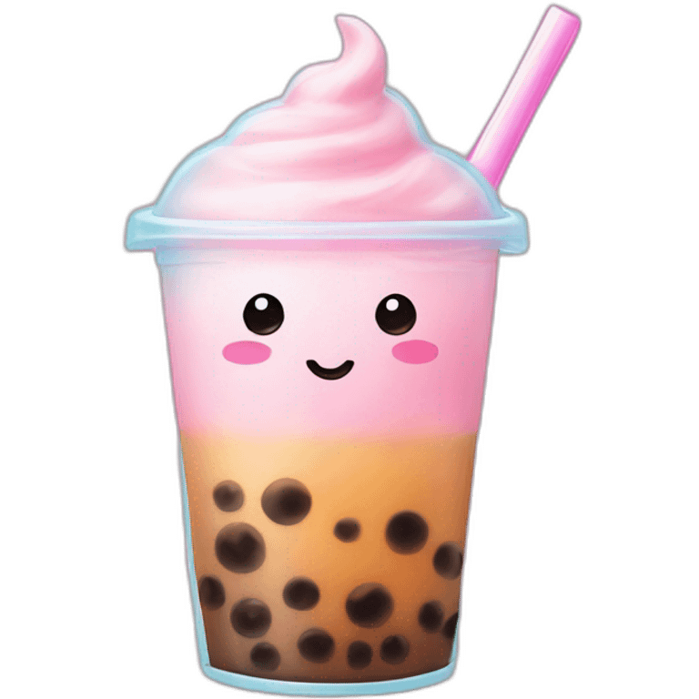 Bubble tea kawaii visage emoji