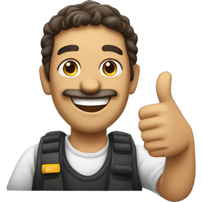 Smiling Spanish man showing thumbs up  emoji