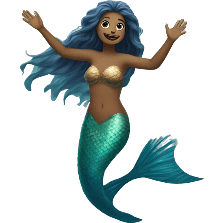 merpeople: Underwater-dwelling beings with the upper body of a human and the lower body of a fish, known for their beautiful singing voices and protective nature. emoji