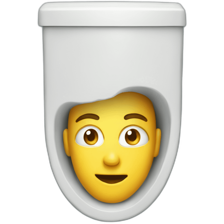 Persons head inside of toilet funny emoji