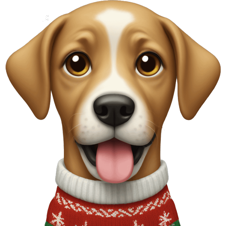 Dog wearing a Christmas sweater emoji