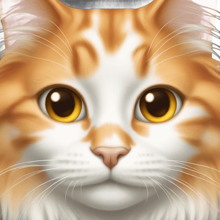 orange and white longhair cat emoji