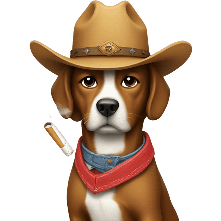 dog with a cigarette and cowboy  emoji