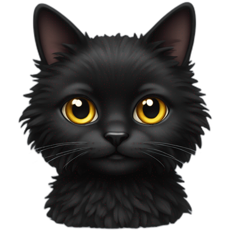 Black fluffy cat  emoji