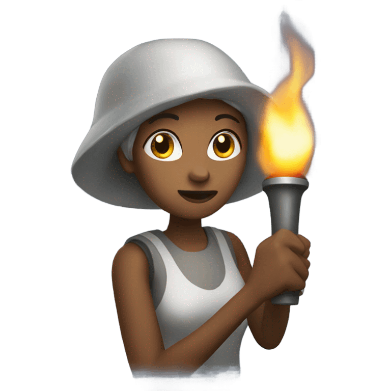 Woman holding a torch  emoji