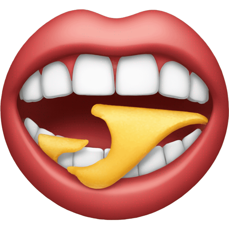 someone's mouth open about to eat in the left side  emoji