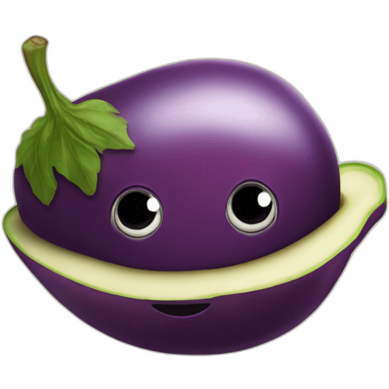 Aubergines in the pêche emoji