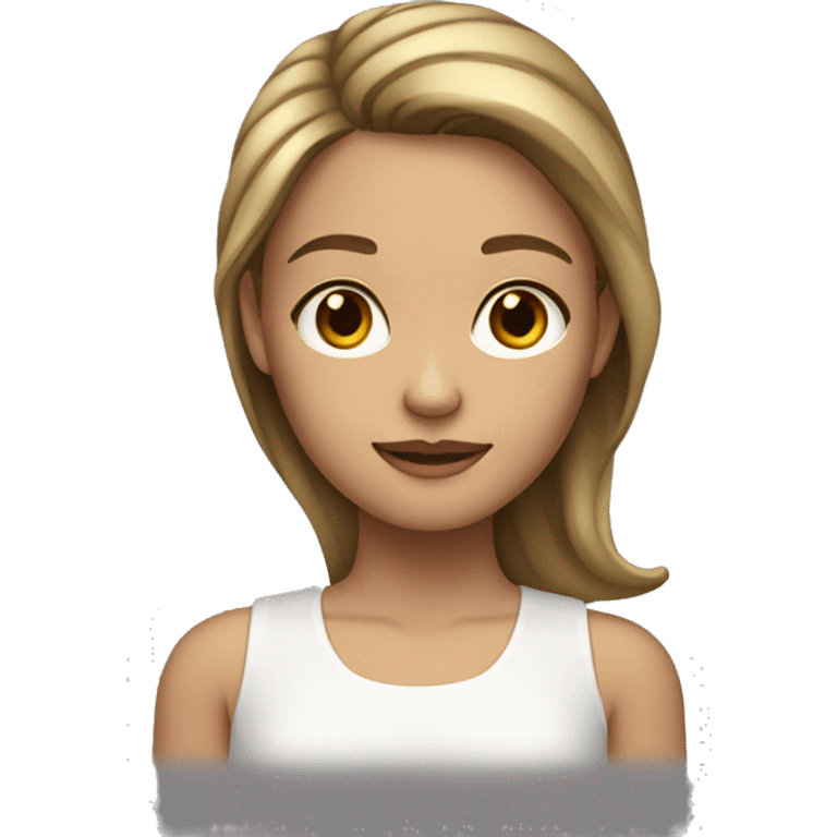 a girl with brown hair and blonde highlites emoji