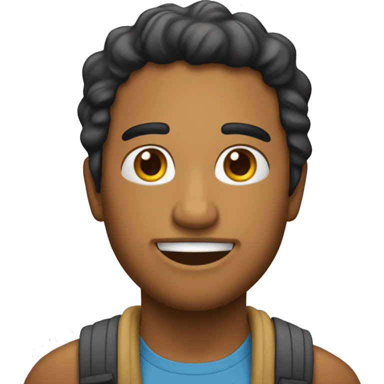 Una persona con pelo crespo piel media morena emoji