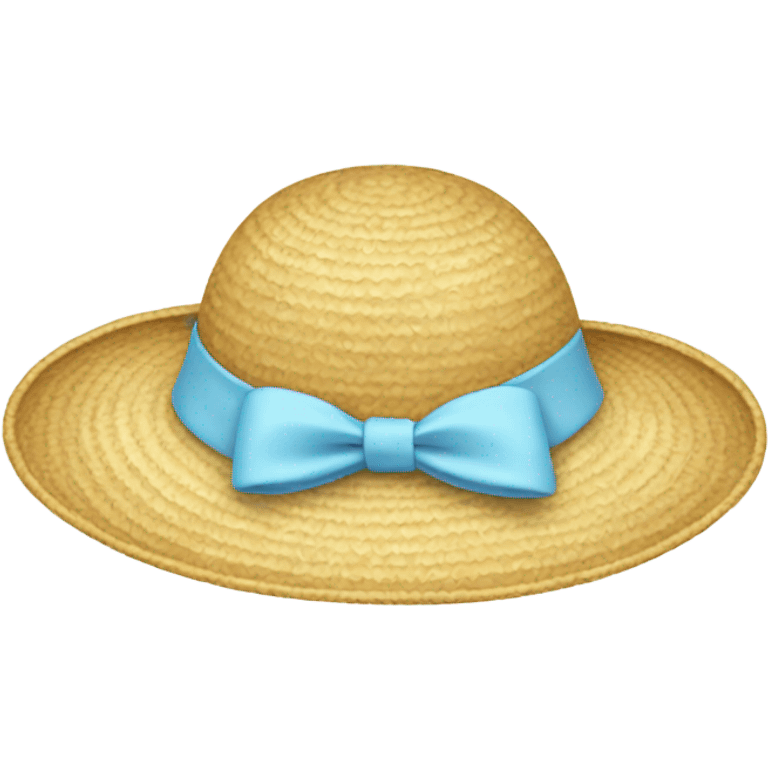 sun hat with light blue bow, no person  emoji