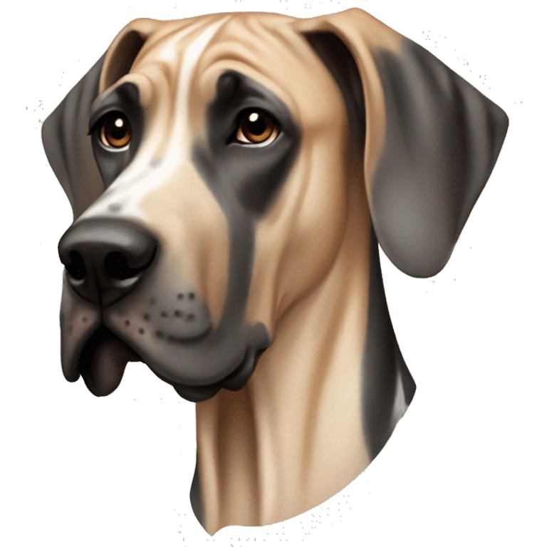 Great dane with thin orangish tan and black stripes emoji