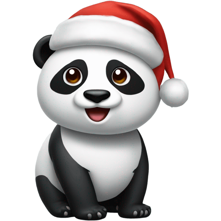 Panda with santa hat emoji