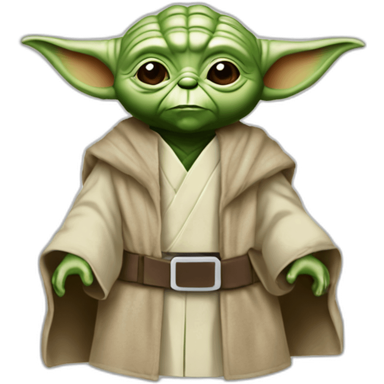 Yoda star wars con uniforme de la tienda IKEA de pie emoji