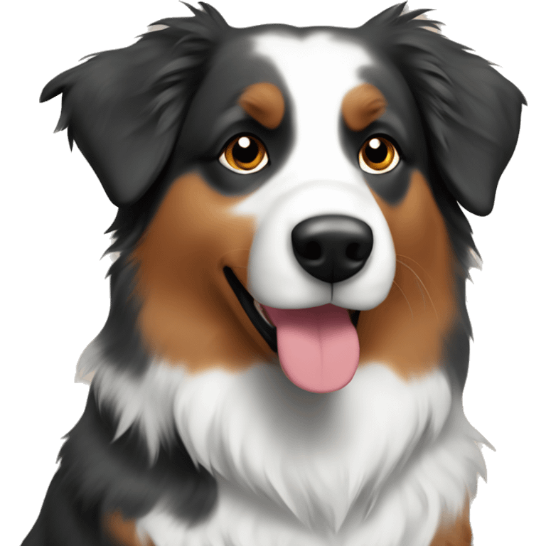 Australian shepherd by fireplace  emoji