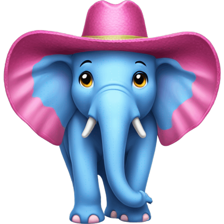 Elefante rosa con sombrero azul emoji